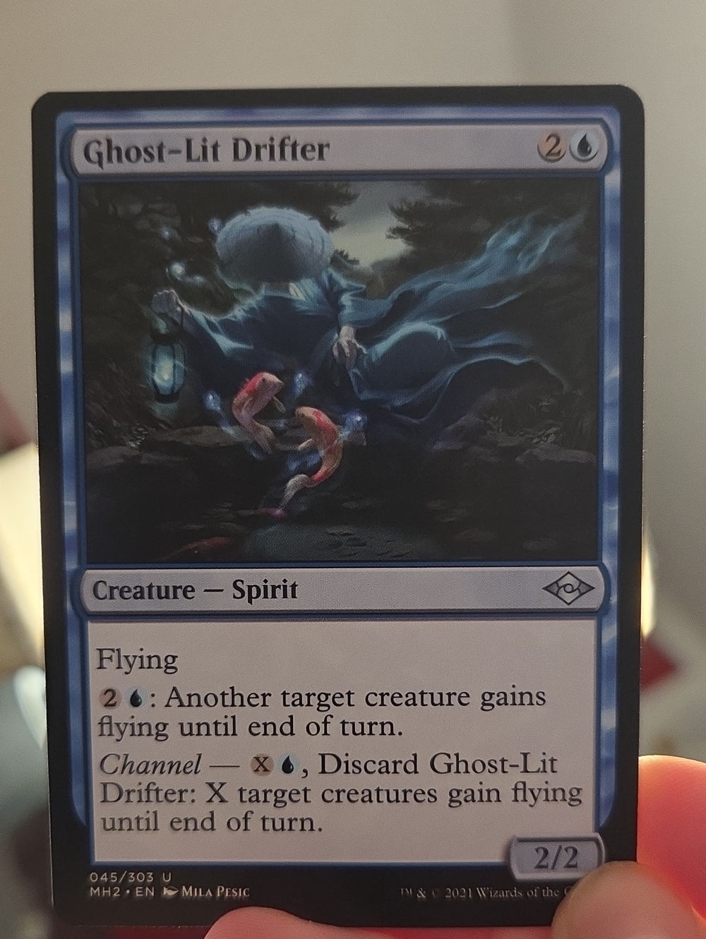 Ghost-Lit Drifter Blue Magic Creature Card - MTG